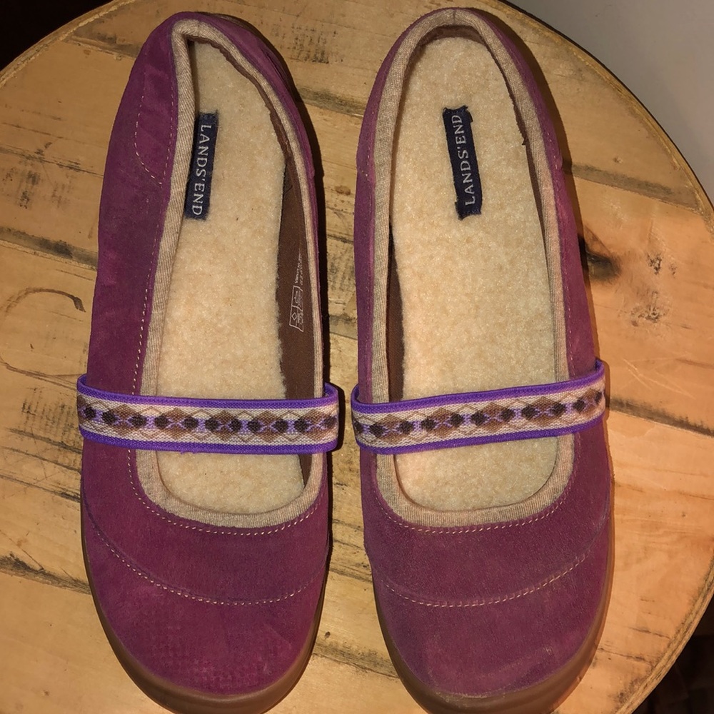 Lands’ End Suede Sherpa Lined Shoes